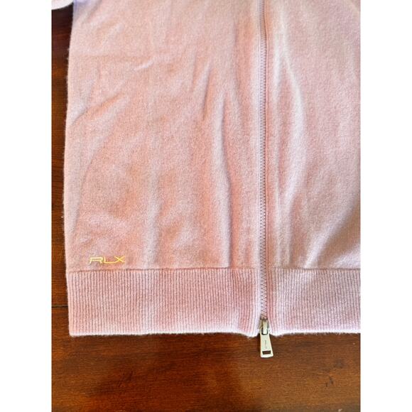Ralph Lauren Sweater Sz M RLX Cashmere Full Zip Cozy Cardigan Gorpcore Lilac - Picture 6 of 12
